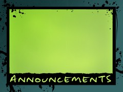 Youth Announcements Youth Announcements