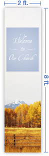 2x8 Vertical Church Banner of Autumn 5