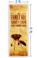 2x5 Vertical Church Banner of B B Q