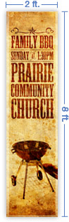 2x8 Vertical Church Banner of B B Q