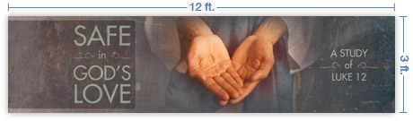 12x3 Horizontal Church Banner of Christ's Hand Valentine