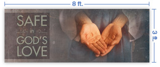 8x3 Horizontal Church Banner of Christ's Hand Valentine