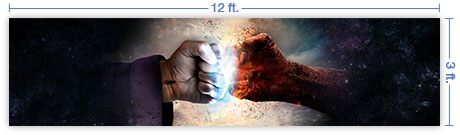 12x3 Horizontal Church Banner of Conflict of the Ages