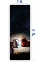 2x5 Vertical Church Banner of Conflict of the Ages