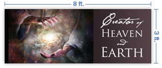 8x3 Horizontal Church Banner of Creator
