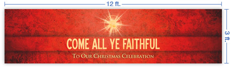 12x3 Horizontal Church Banner of Faithful