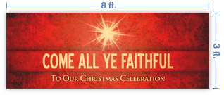 8x3 Horizontal Church Banner of Faithful