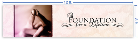12x3 Horizontal Church Banner of Foundation