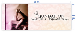 8x3 Horizontal Church Banner of Foundation