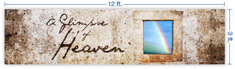 12x3 Horizontal Church Banner of Glimpse of Heaven