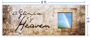 8x3 Horizontal Church Banner of Glimpse of Heaven
