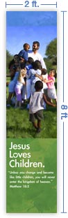 2x8 Vertical Church Banner of God's Children