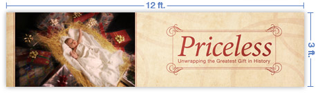 12x3 Horizontal Church Banner of Greatest Gift