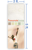 2x5 Vertical Church Banner of I Love Jesus!
