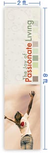 2x8 Vertical Church Banner of I Love Jesus!