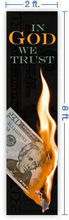 2x8 Vertical Church Banner of In God We Trust