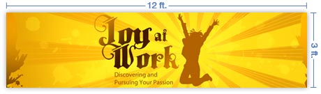 12x3 Horizontal Church Banner of Joy At Work