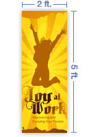 2x5 Vertical Church Banner of Joy At Work