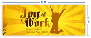 8x3 Horizontal Church Banner of Joy At Work