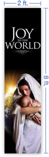 2x8 Vertical Church Banner of Joy of the World