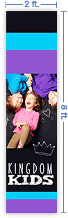 2x8 Vertical Church Banner of Kingdom Kids