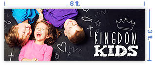 8x3 Horizontal Church Banner of Kingdom Kids