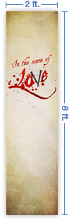 2x8 Vertical Church Banner of Love