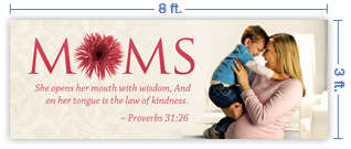 8x3 Horizontal Church Banner of Mommy Hug