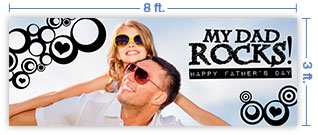 8x3 Horizontal Church Banner of My Dad Rocks