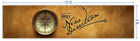 12x3 Horizontal Church Banner of New Direction