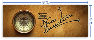 8x3 Horizontal Church Banner of New Direction