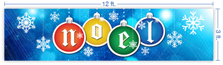 12x3 Horizontal Church Banner of Noel