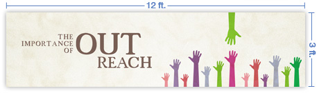 12x3 Horizontal Church Banner of OutReach