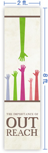 2x8 Vertical Church Banner of OutReach
