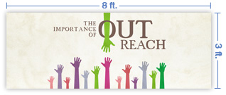 8x3 Horizontal Church Banner of OutReach