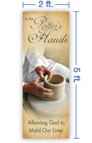 2x5 Vertical Church Banner of Potter