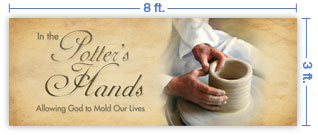 8x3 Horizontal Church Banner of Potter