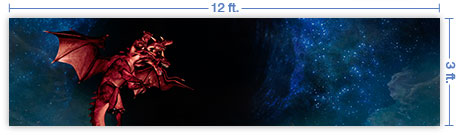 12x3 Horizontal Church Banner of Red Dragon