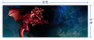 8x3 Horizontal Church Banner of Red Dragon