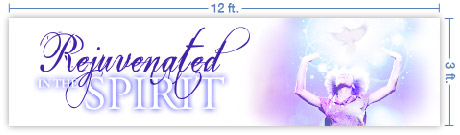 12x3 Horizontal Church Banner of Rejuvenated