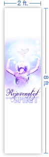 2x8 Vertical Church Banner of Rejuvenated