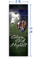 2x5 Vertical Church Banner of Shepherds