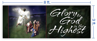 8x3 Horizontal Church Banner of Shepherds