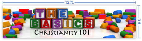 12x3 Horizontal Church Banner of The Basics