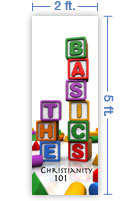 2x5 Vertical Church Banner of The Basics