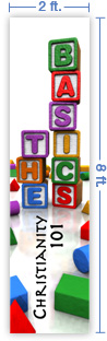 2x8 Vertical Church Banner of The Basics