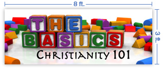 8x3 Horizontal Church Banner of The Basics
