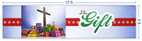 12x3 Horizontal Church Banner of The Gift