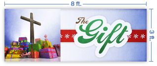 8x3 Horizontal Church Banner of The Gift