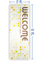 2x5 Vertical Church Banner of Welcome - Tiles